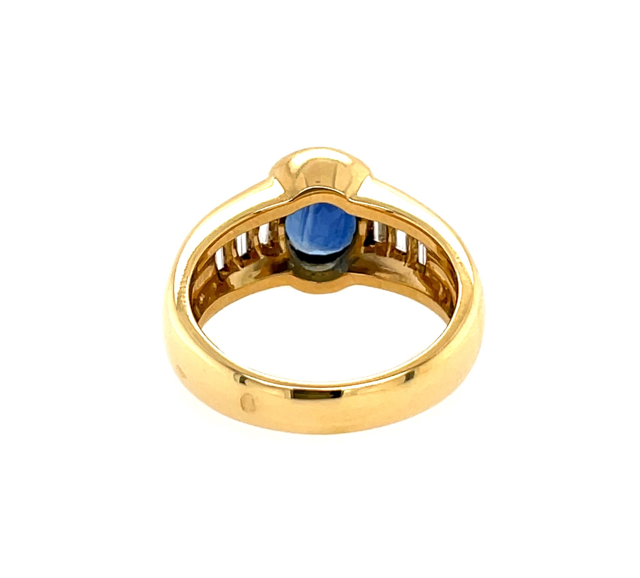 Saphir Ring Gr. 52 ca.0,25ct Diamanten Gelbgold 750/ 18K - Bild 4