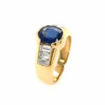 Saphir Ring Gr. 52 ca.0,25ct Diamanten Gelbgold 750/ 18K - Bild 2 Vorschau