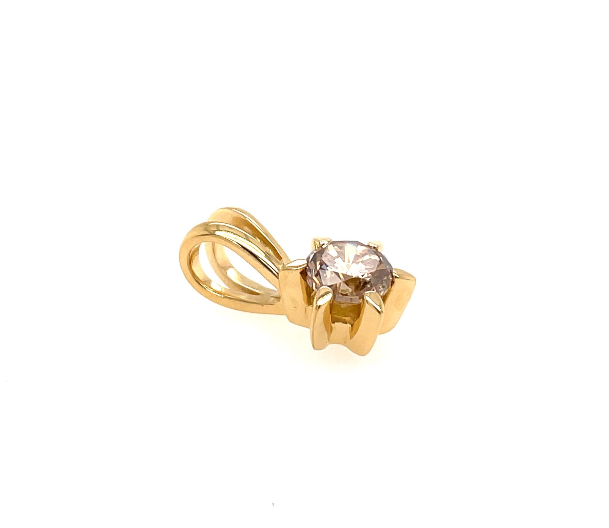 Solitäranhänger ca. 1,0 ct Diamant Gelbgold 750/ 18K - Bild 3