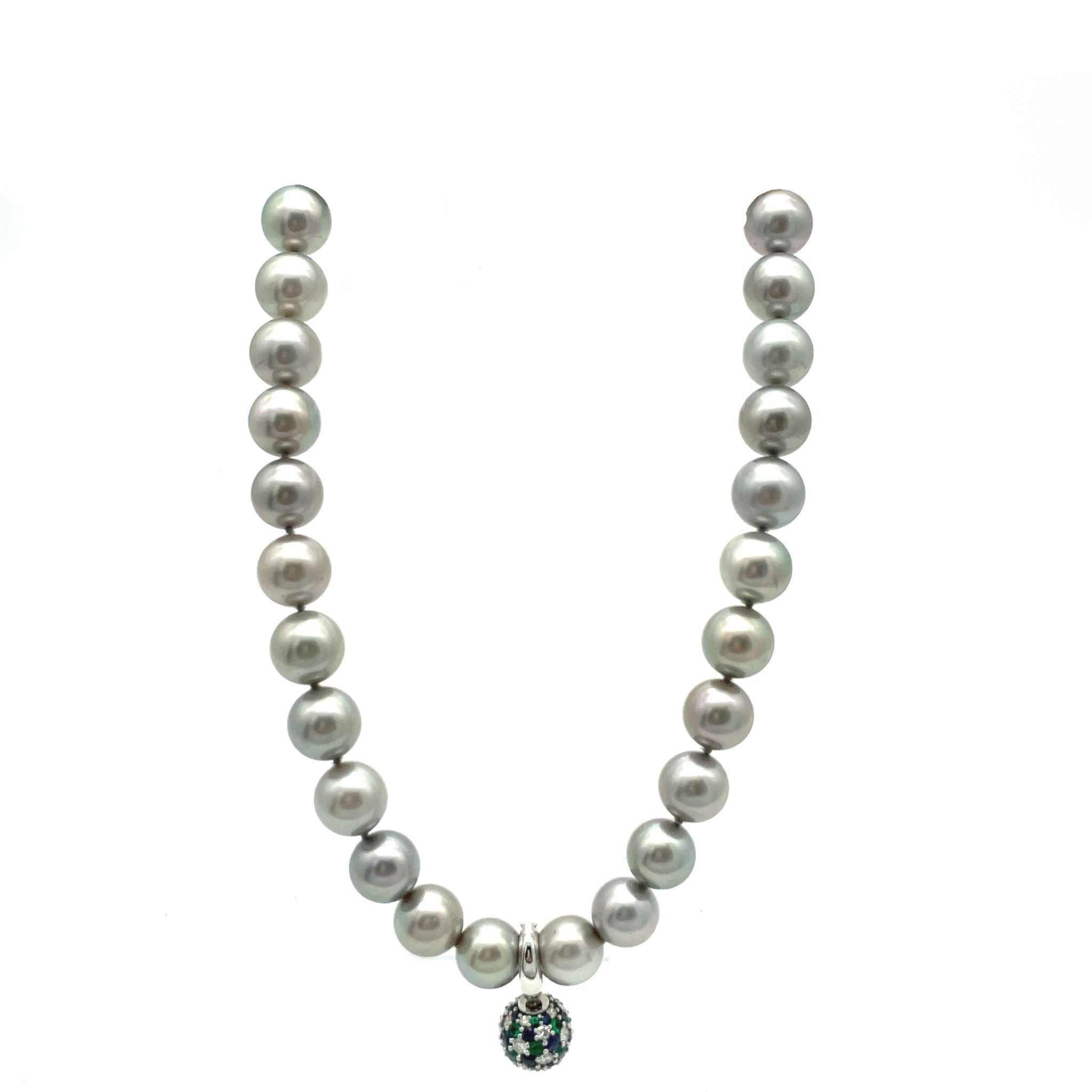 Wempe Tahiti Zuchtperlenkette Weißgold 750/ 18K Edelsteine und Diamanten