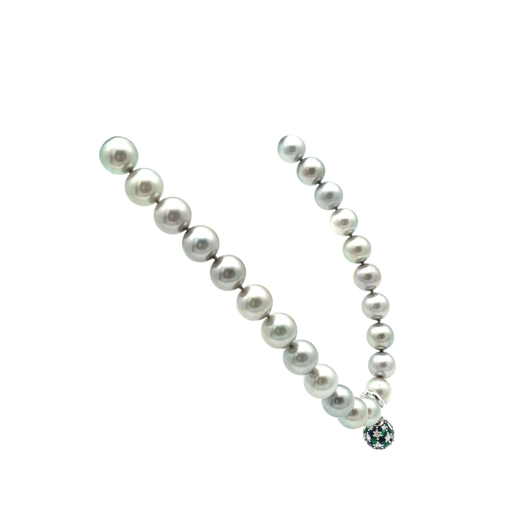 Wempe Tahiti Zuchtperlenkette Weißgold 750/ 18K Edelsteine und Diamanten - Bild 2