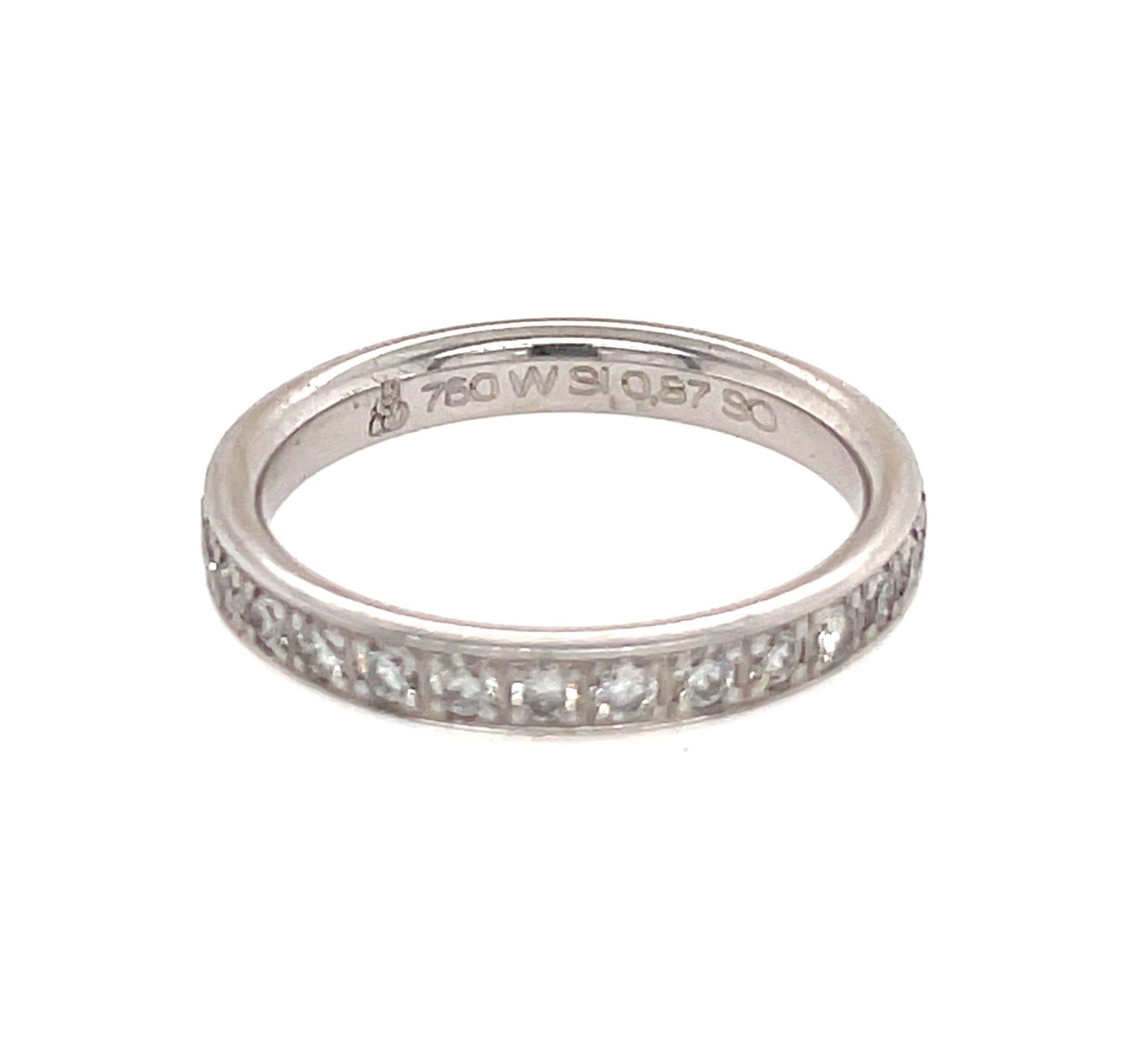 Memoire Ring Gr.51,5 Weißgold 750/ 18K ca. 0,87 ct Brillanten Memoire Ring - Bild 5