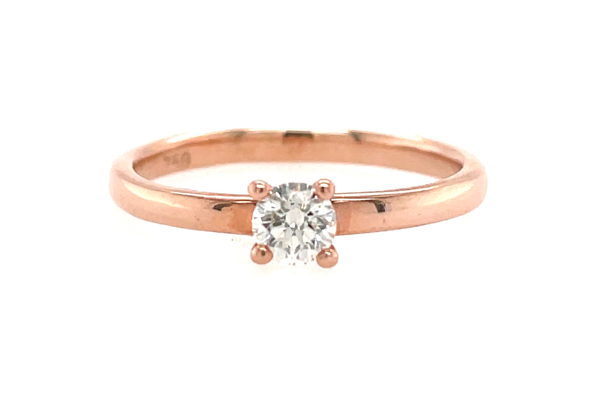 Solitärring ca. 0,22 ct Brillant Diamant Ring Roségold 750/ 18K - Bild 5