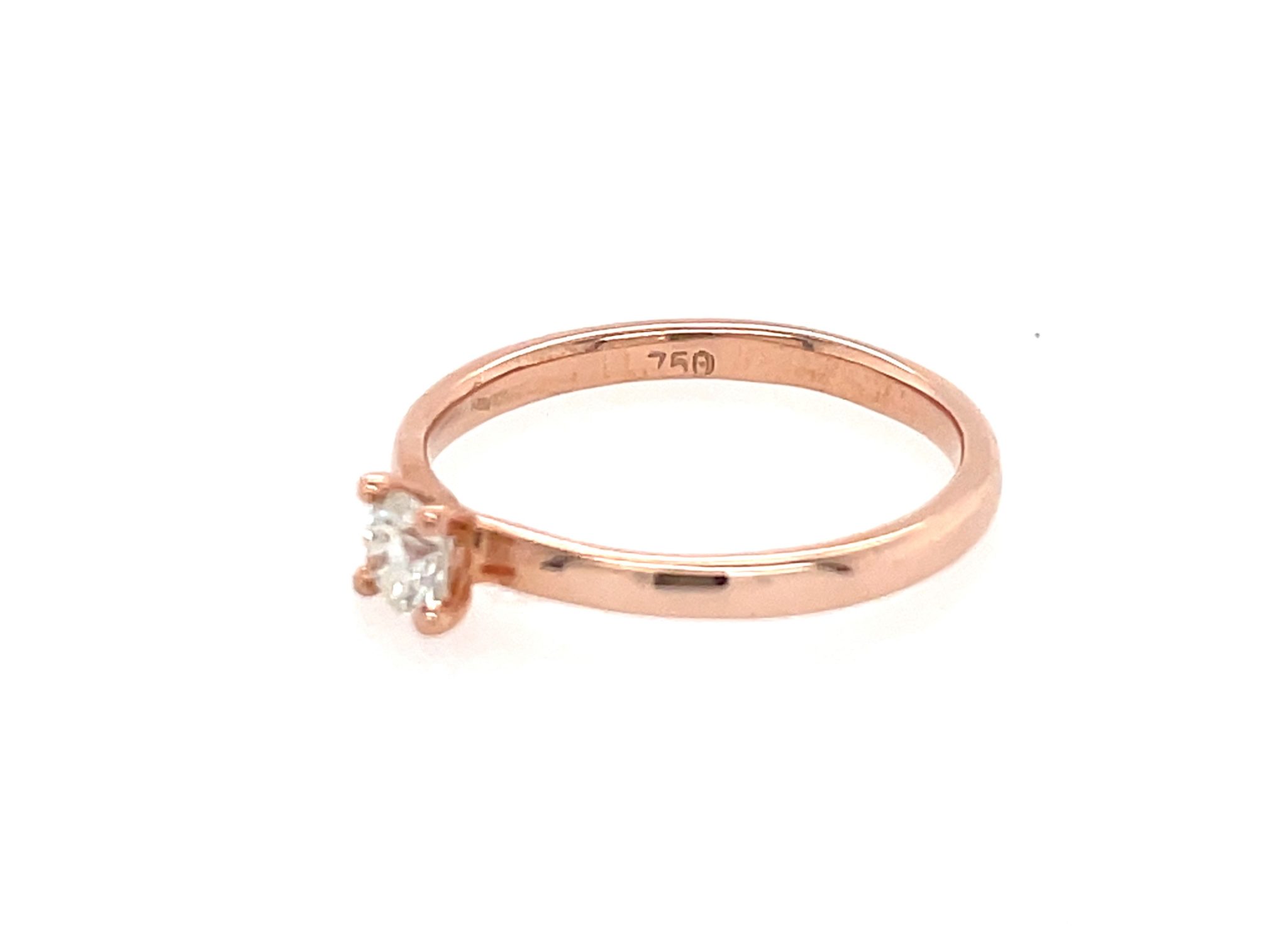 Solitärring ca. 0,22 ct Brillant Diamant Ring Roségold 750/ 18K - Bild 3
