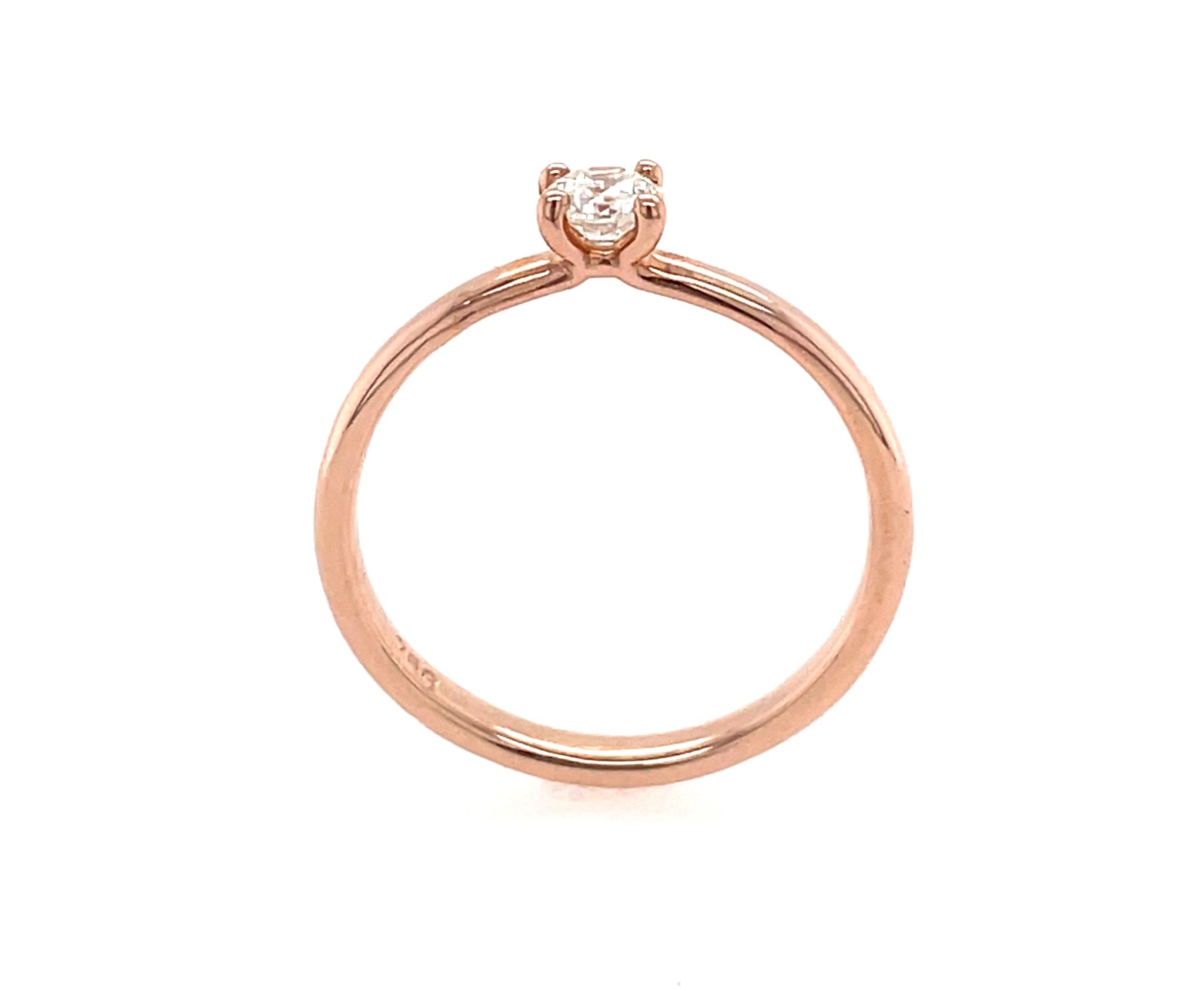 Solitärring ca. 0,22 ct Brillant Diamant Ring Roségold 750/ 18K - Bild 4