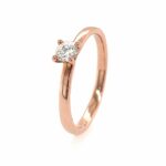 Solitärring ca. 0,22 ct Brillant Diamant Ring Roségold 750/ 18K - Bild 2 Vorschau