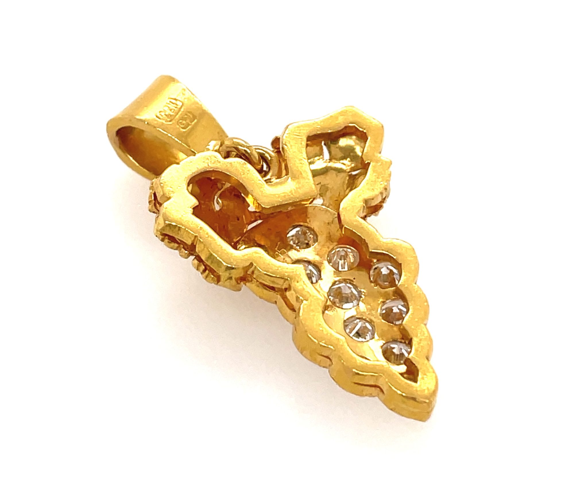 Anhänger „Weintrauben“ ca. 1,04 ct Brillanten Gelbgold 916/ 22K - Bild 3