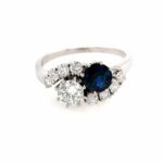 Toi et Moi Saphir Ring Gr.58 ca.1,0ct Diamanten Weißgold 750/ 18K Vorschau