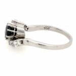 Toi et Moi Saphir Ring Gr.58 ca.1,0ct Diamanten Weißgold 750/ 18K - Bild 3 Vorschau