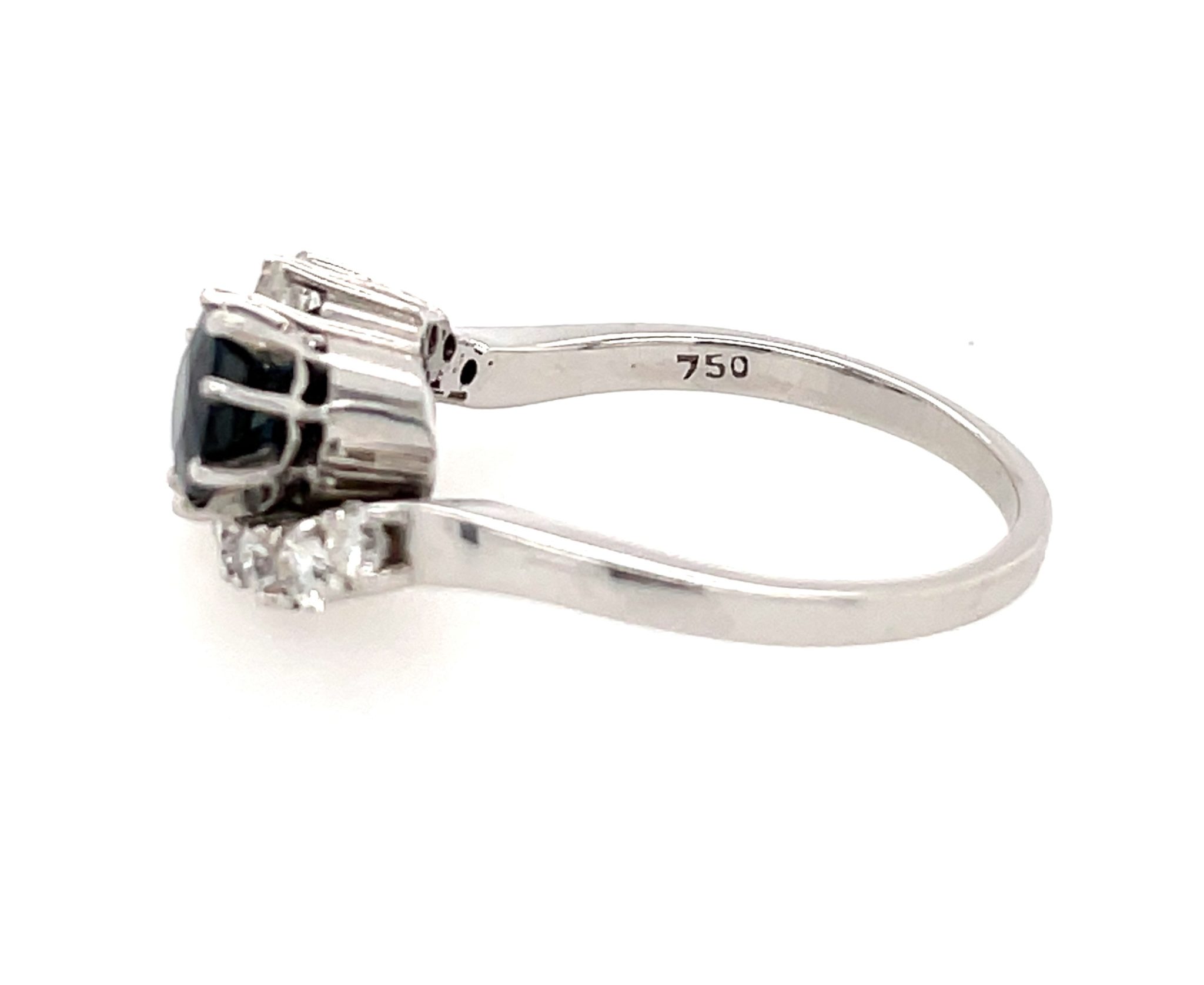 Toi et Moi Saphir Ring Gr.58 ca.1,0ct Diamanten Weißgold 750/ 18K - Bild 3