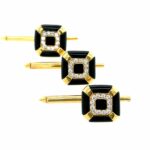 Onyx Manschettenknöpfe Diamanten Bicolor 750/ 18K Vorschau