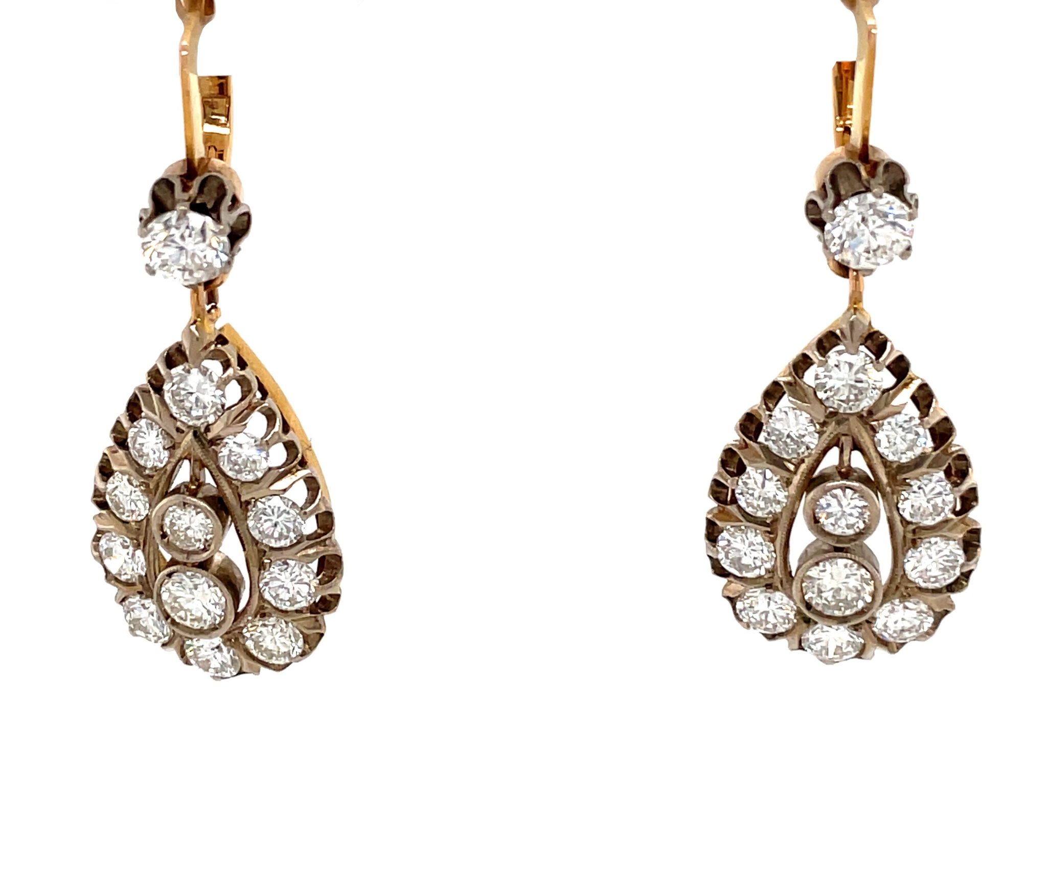 Ohrringe „Tropfen“ ca. 6,0 ct Diamanten Gold Ohrringe Roségold 583