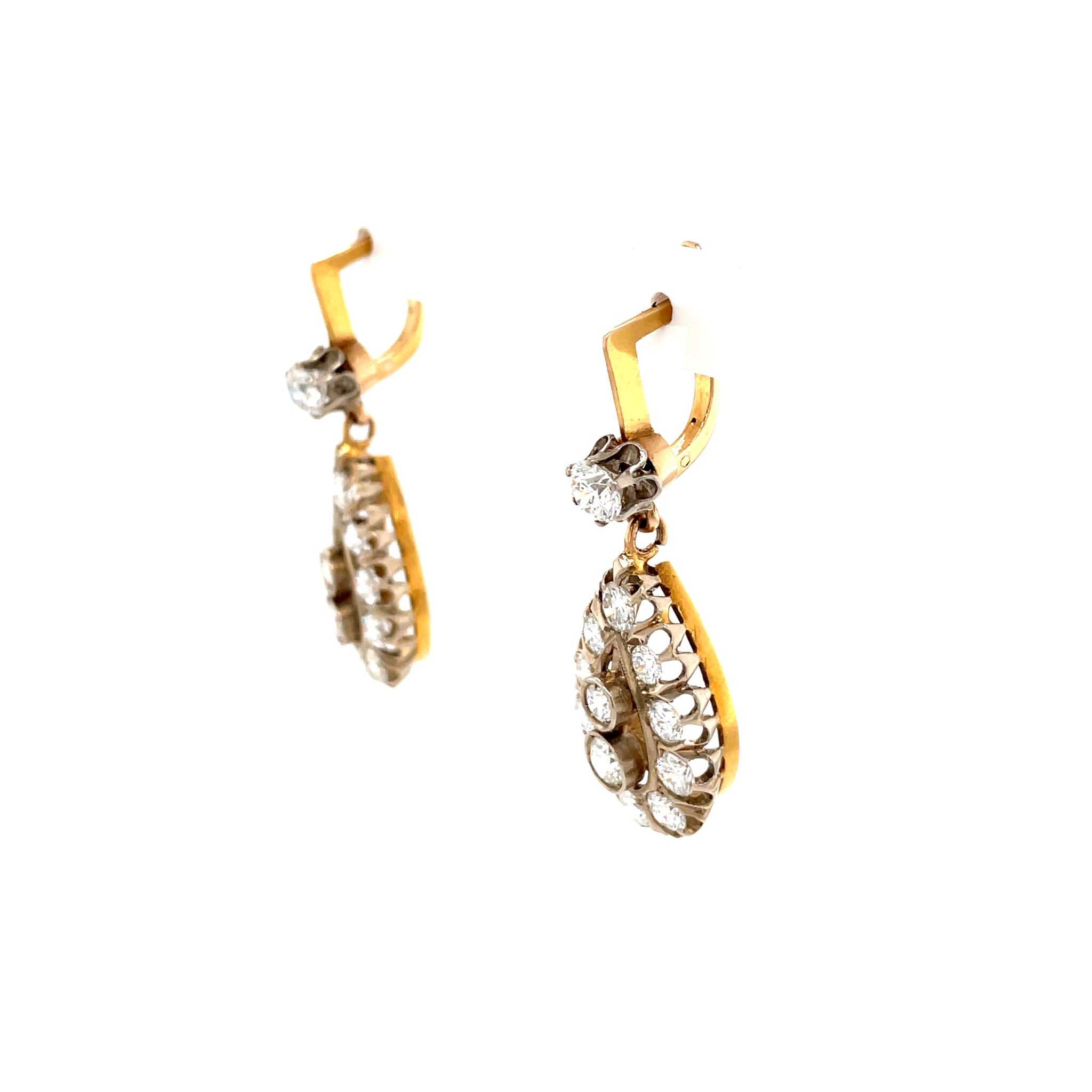 Ohrringe „Tropfen“ ca. 6,0 ct Diamanten Gold Ohrringe Roségold 583 - Bild 4