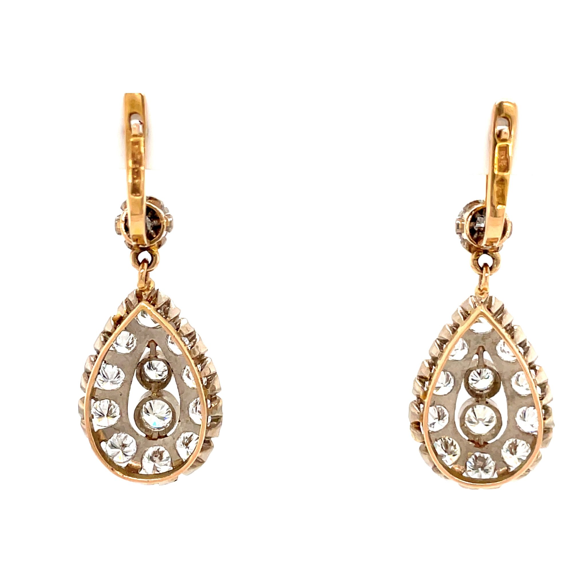 Ohrringe „Tropfen“ ca. 6,0 ct Diamanten Gold Ohrringe Roségold 583 - Bild 3