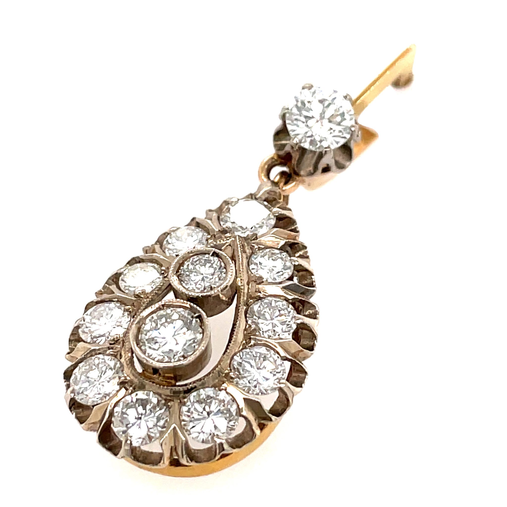 Ohrringe „Tropfen“ ca. 6,0 ct Diamanten Gold Ohrringe Roségold 583 - Bild 2