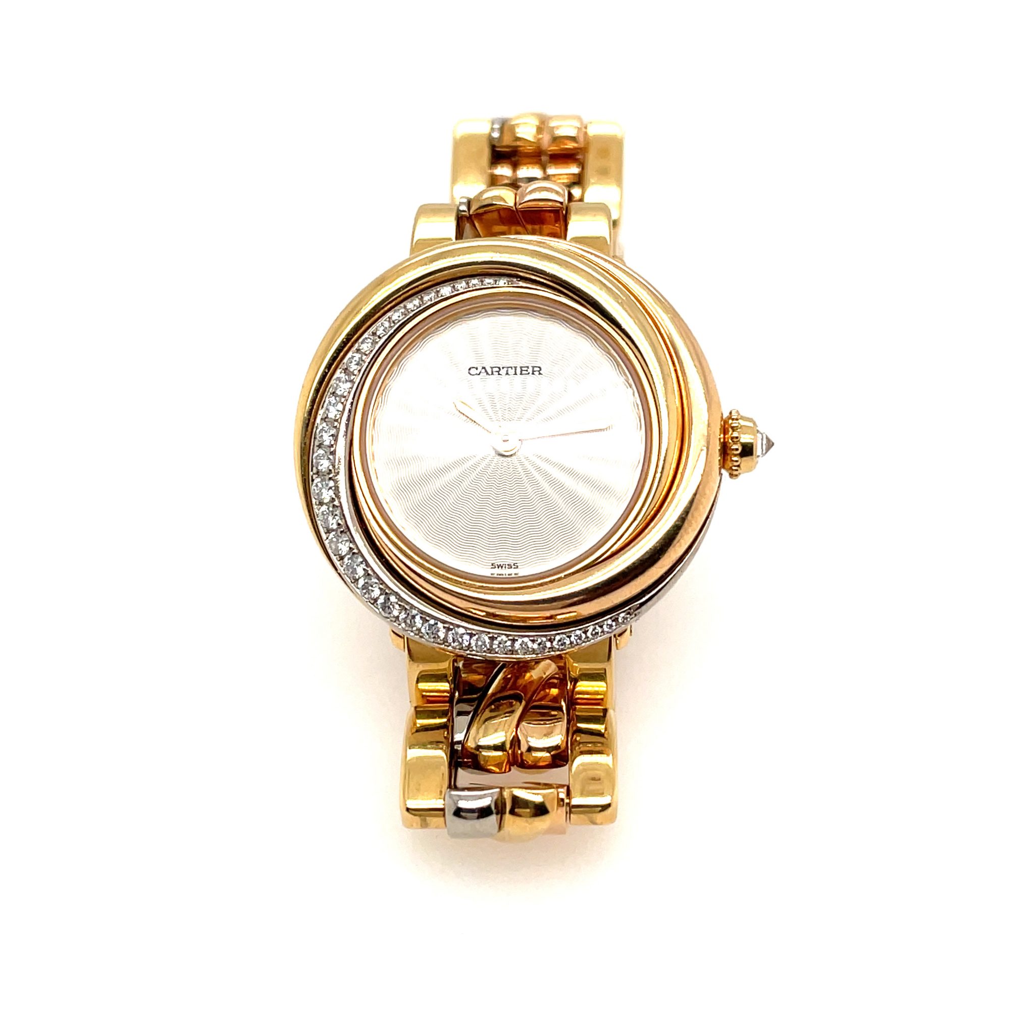 Cartier Montres Trinity Ref. 2357 750 Tricolor Watch ca. 1990, Factory Diamond - Bild 5