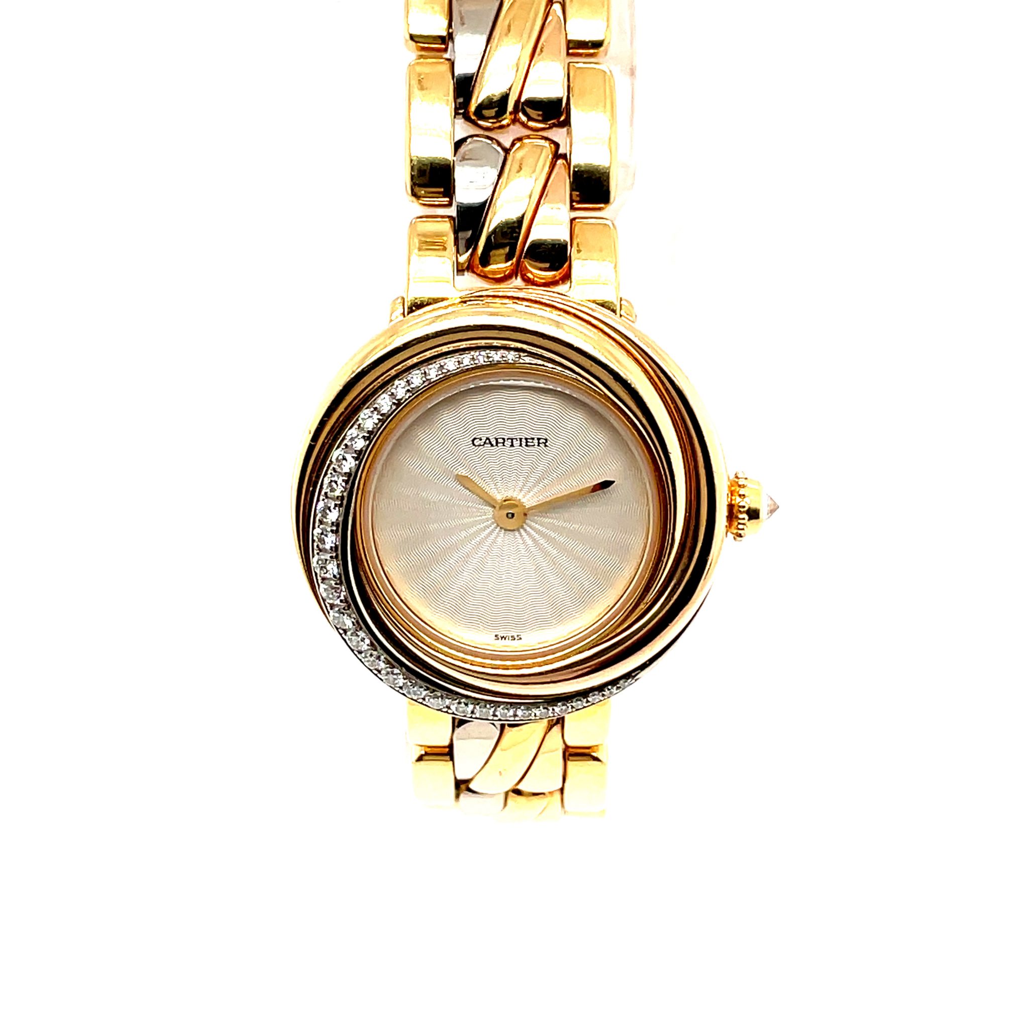 Cartier Montres Trinity Ref. 2357 750 Tricolor Watch ca. 1990, Factory Diamond - Bild 6