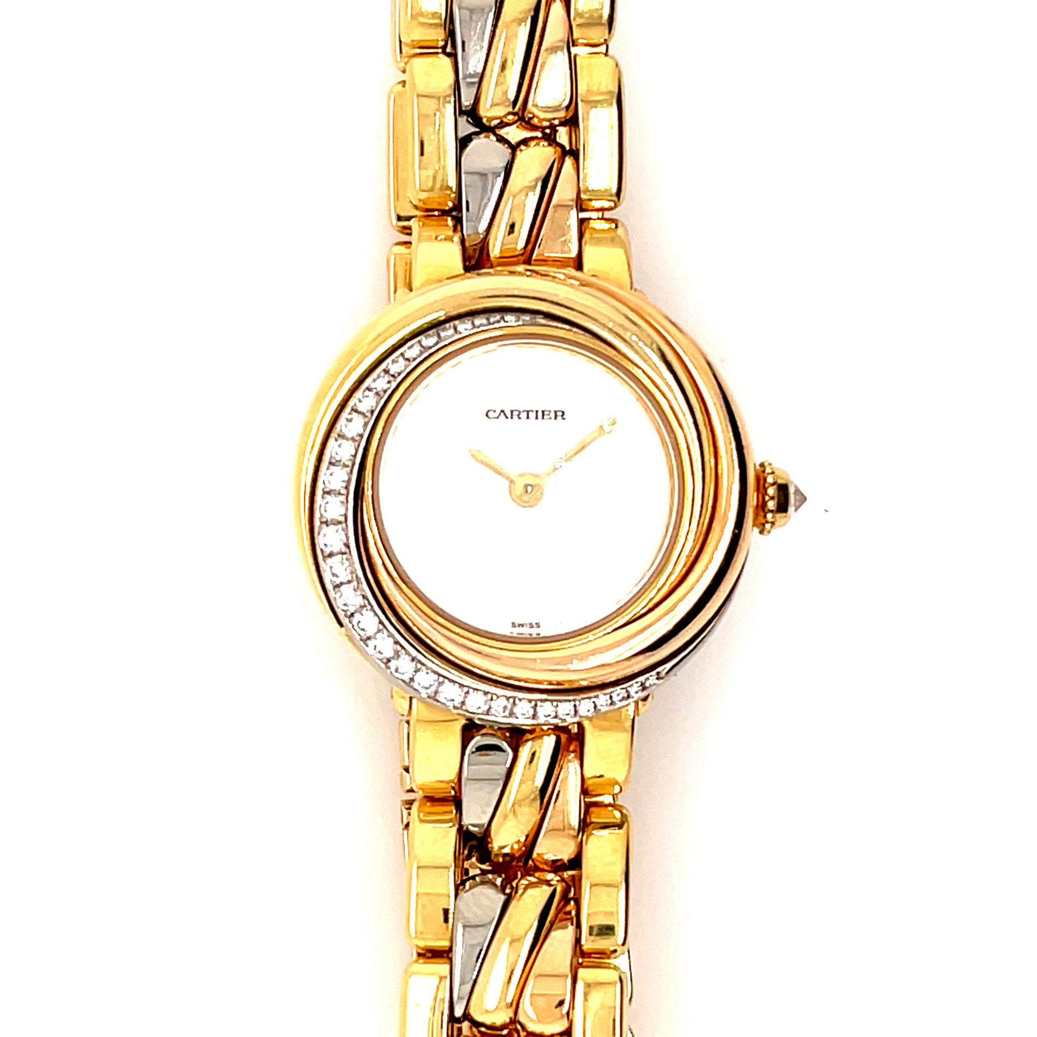 Cartier Montres Trinity Ref. 2357 750 Tricolor Watch ca. 1990, Factory Diamond - Bild 12