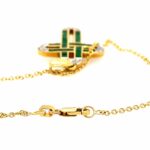 Smaragd „Kreuz“ Kette ca. 0,20 ct Brillanten Gold Kette Gelbgold 750/ 18K - Bild 7 Vorschau
