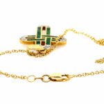 Smaragd „Kreuz“ Kette ca. 0,20 ct Brillanten Gold Kette Gelbgold 750/ 18K - Bild 8 Vorschau