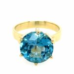 Solitärring Blautopaz Edelstein Ring Gelbgold 585/ 14K Vorschau
