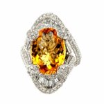 Citrin Cocktail Ring Gr. 56 ca. 3,44 ct Diamanten Weißgold 750/ 18K Vorschau