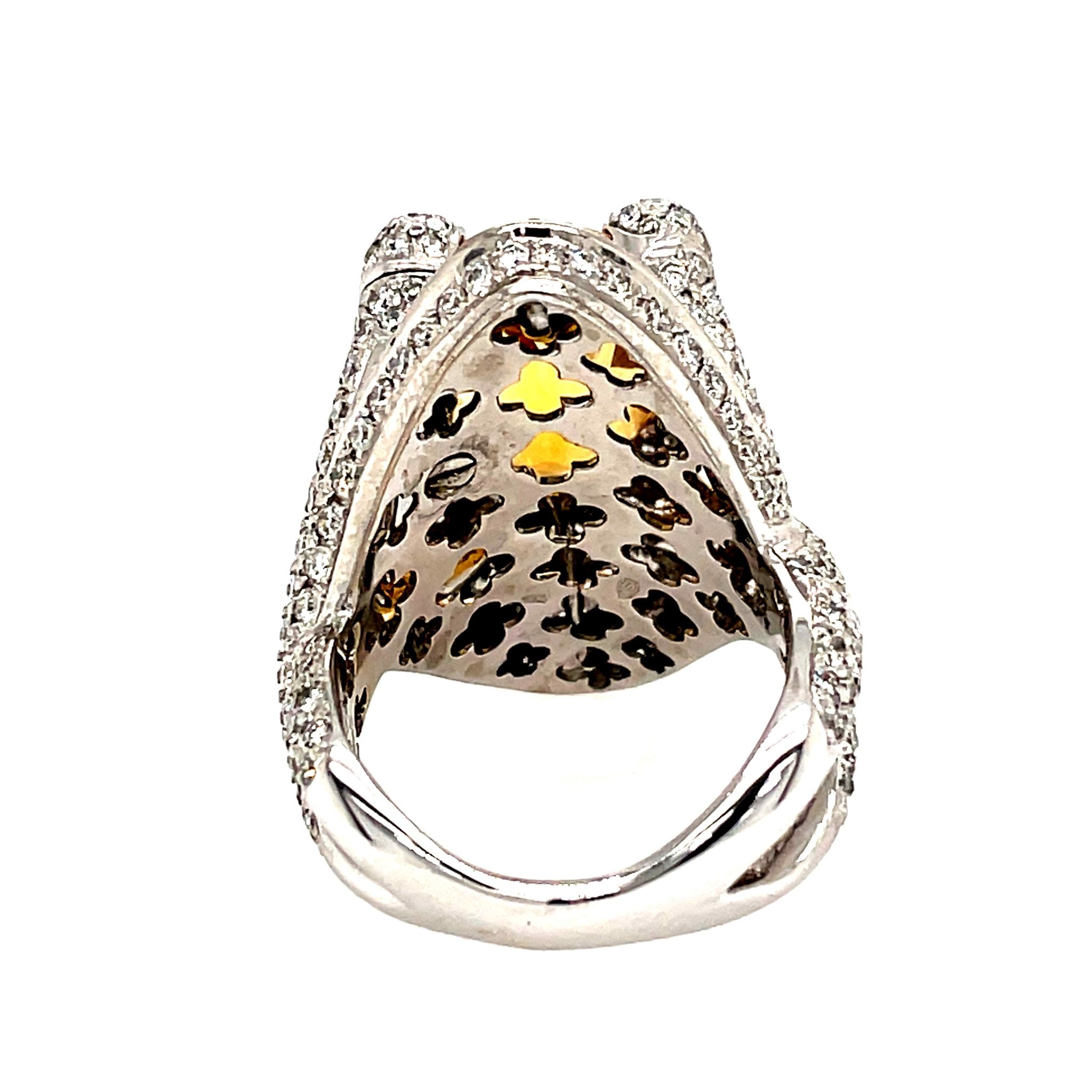 Citrin Cocktail Ring Gr. 56 ca. 3,44 ct Diamanten Weißgold 750/ 18K - Bild 5