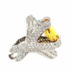 Citrin Cocktail Ring Gr. 56 ca. 3,44 ct Diamanten Weißgold 750/ 18K - Bild 3 Vorschau