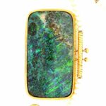 Opal Kette Perlenbesatz Gold Kette Gelbgold 750/ 18K - Bild 2 Vorschau