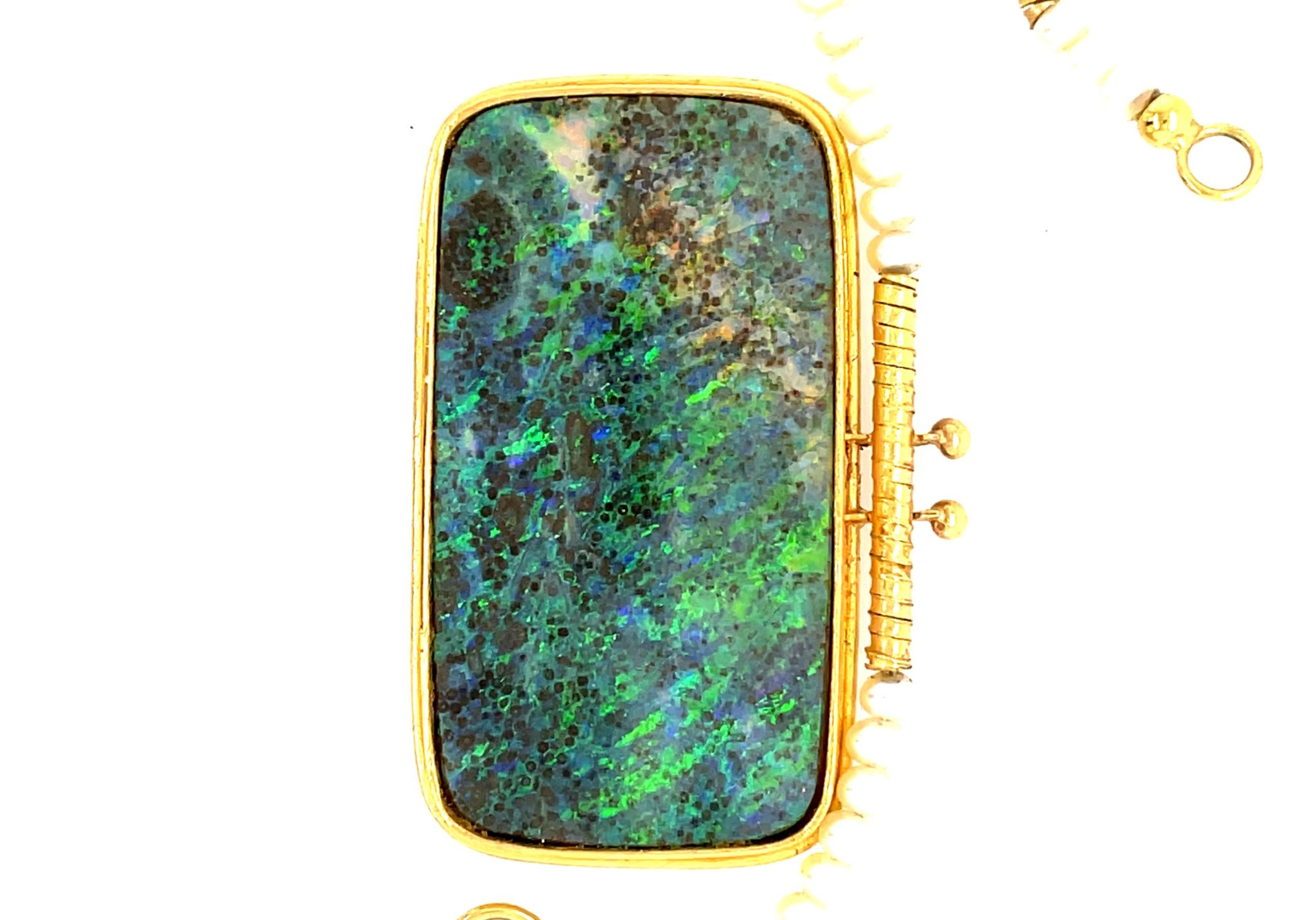 Opal Kette Perlenbesatz Gold Kette Gelbgold 750/ 18K - Bild 2