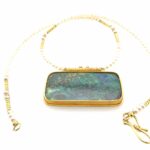 Opal Kette Perlenbesatz Gold Kette Gelbgold 750/ 18K - Bild 4 Vorschau