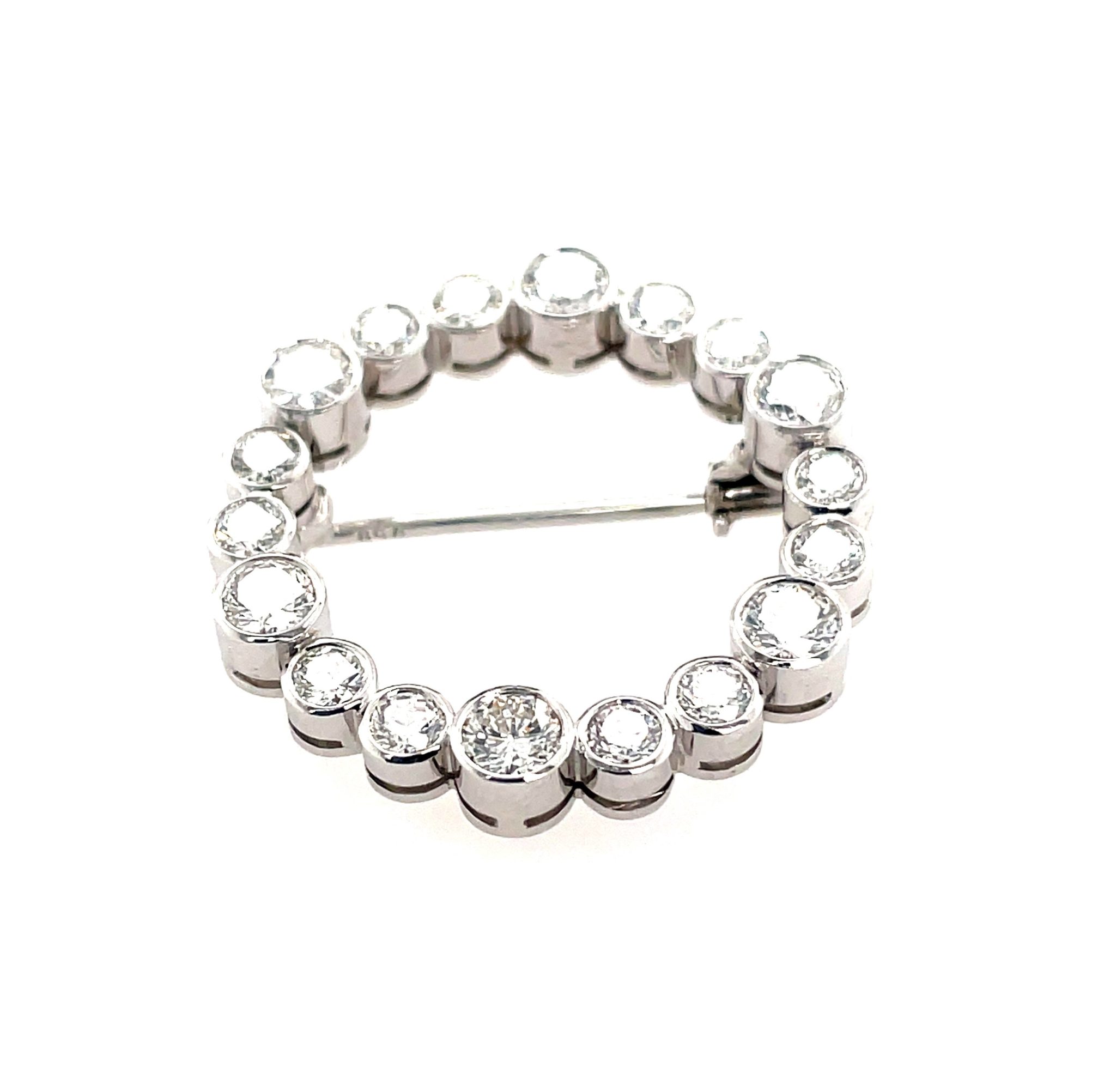Brosche ca. 2,0 ct Brillanten Diamant Brosche Weißgold 750/ 18K - Bild 2