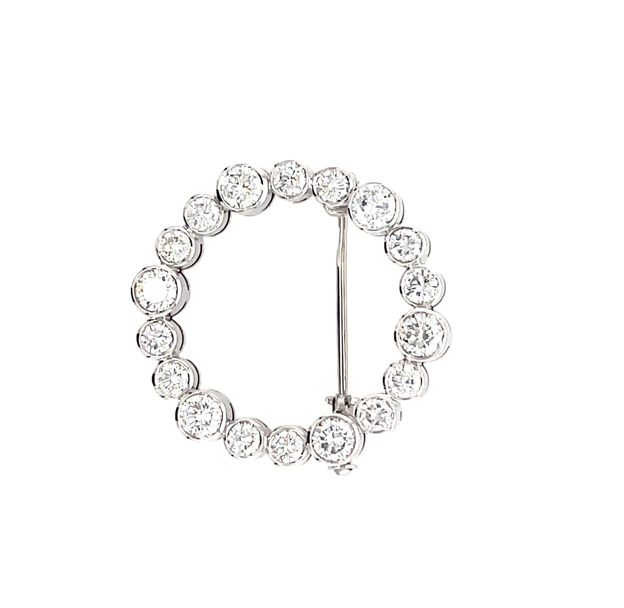 Brosche ca. 2,0 ct Brillanten Diamant Brosche Weißgold 750/ 18K