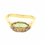 Chrysopras Ring ca. 0,10 ct Diamanten Gold Ring Gelbgold 750/ 18K Vorschau
