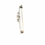 Stab Perlen Brosche ca. 0,40 ct Diamanten Gold Brosche Platin 950 - Bild 3 Vorschau
