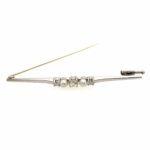 Stab Perlen Brosche ca. 0,40 ct Diamanten Gold Brosche Platin 950 - Bild 2 Vorschau