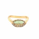 Chrysopras Ring ca. 0,10 ct Diamanten Gold Ring Gelbgold 750/ 18K - Bild 6 Vorschau
