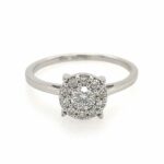 Entourage Ring Gr. 53,5 ca. 0,35 ct Diamanten Weißgold 750/18K - Bild 2 Vorschau
