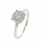 Entourage Ring Gr. 53,5 ca. 0,35 ct Diamanten Weißgold 750/18K - Bild 3 Vorschau