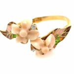 Korallen Armreif Diamanten Emaille Gold Armband Gelbgold 750/ 18K Vorschau