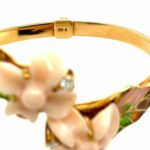 Korallen Armreif Diamanten Emaille Gold Armband Gelbgold 750/ 18K - Bild 5 Vorschau