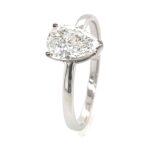 Solitärring Gr . 53 ca. 1,0 ct Tropfen Weißgold 750/ 18K - Bild 2 Vorschau