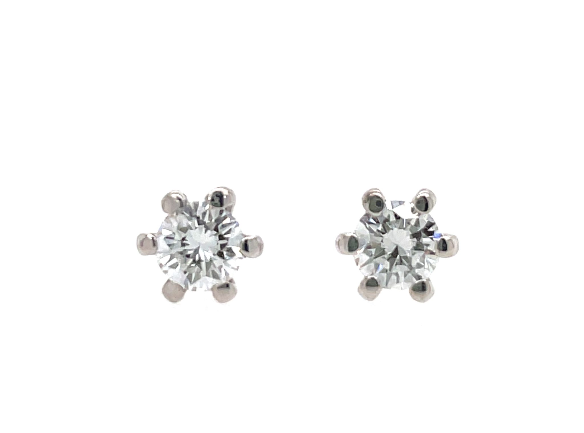 Solitärohrstecker 0,38ct Diamanten Weißgold 750/ 18K IGI Zertifikat