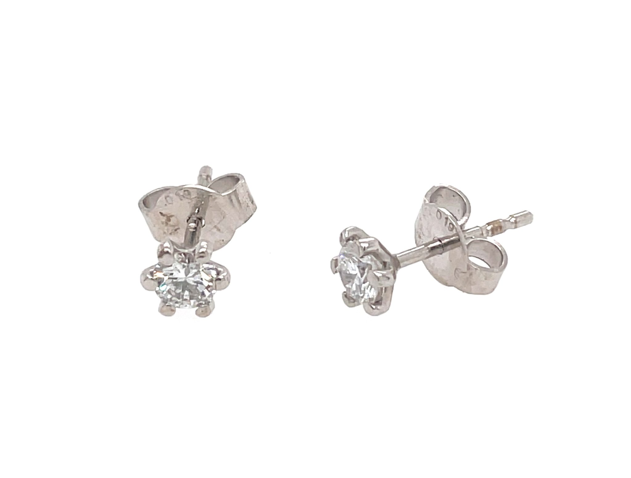 Solitärohrstecker 0,38ct Diamanten Weißgold 750/ 18K IGI Zertifikat - Bild 2