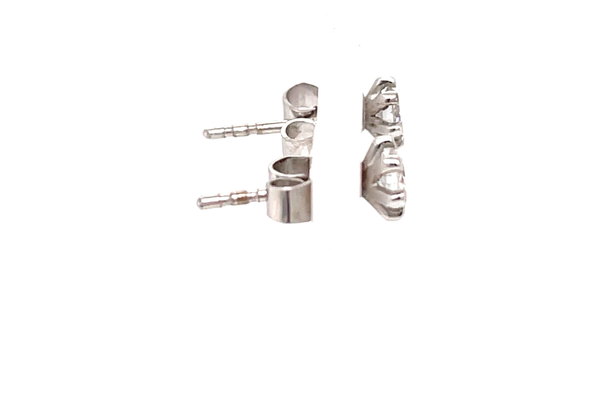 Solitärohrstecker 0,38ct Diamanten Weißgold 750/ 18K IGI Zertifikat - Bild 4
