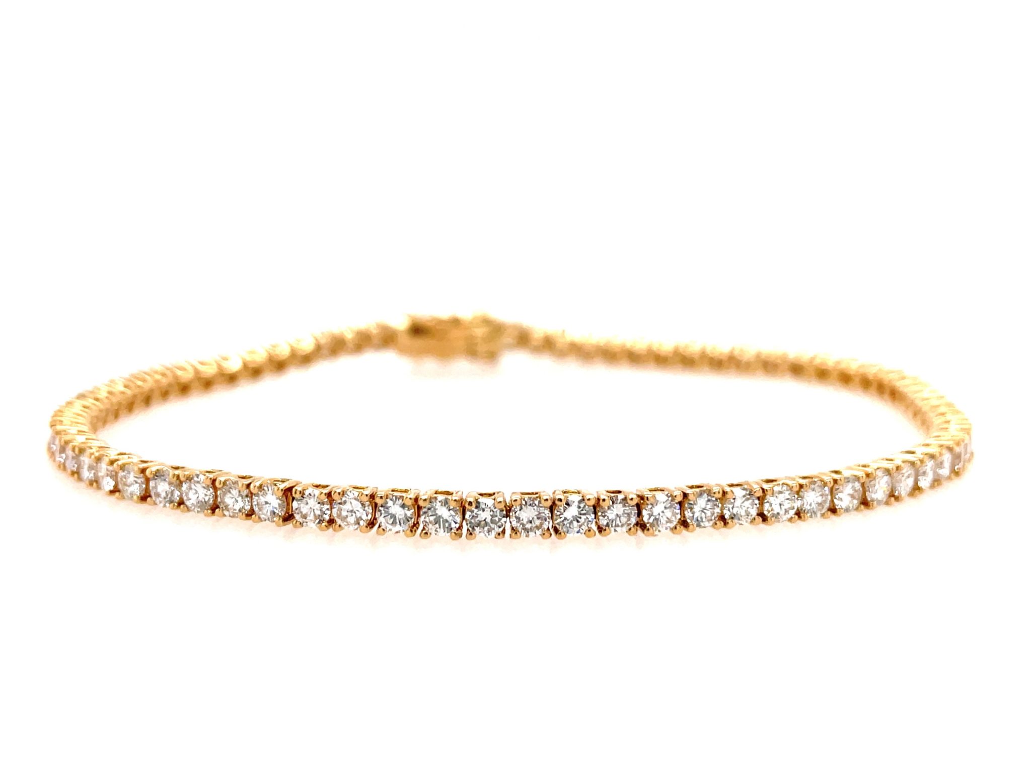 Tennisarmband 18,5 cm ca. 3,65 ct Gelbgold 750/ 18K