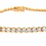 Tennisarmband 18,5 cm ca. 3,65 ct Gelbgold 750/ 18K - Bild 2 Vorschau