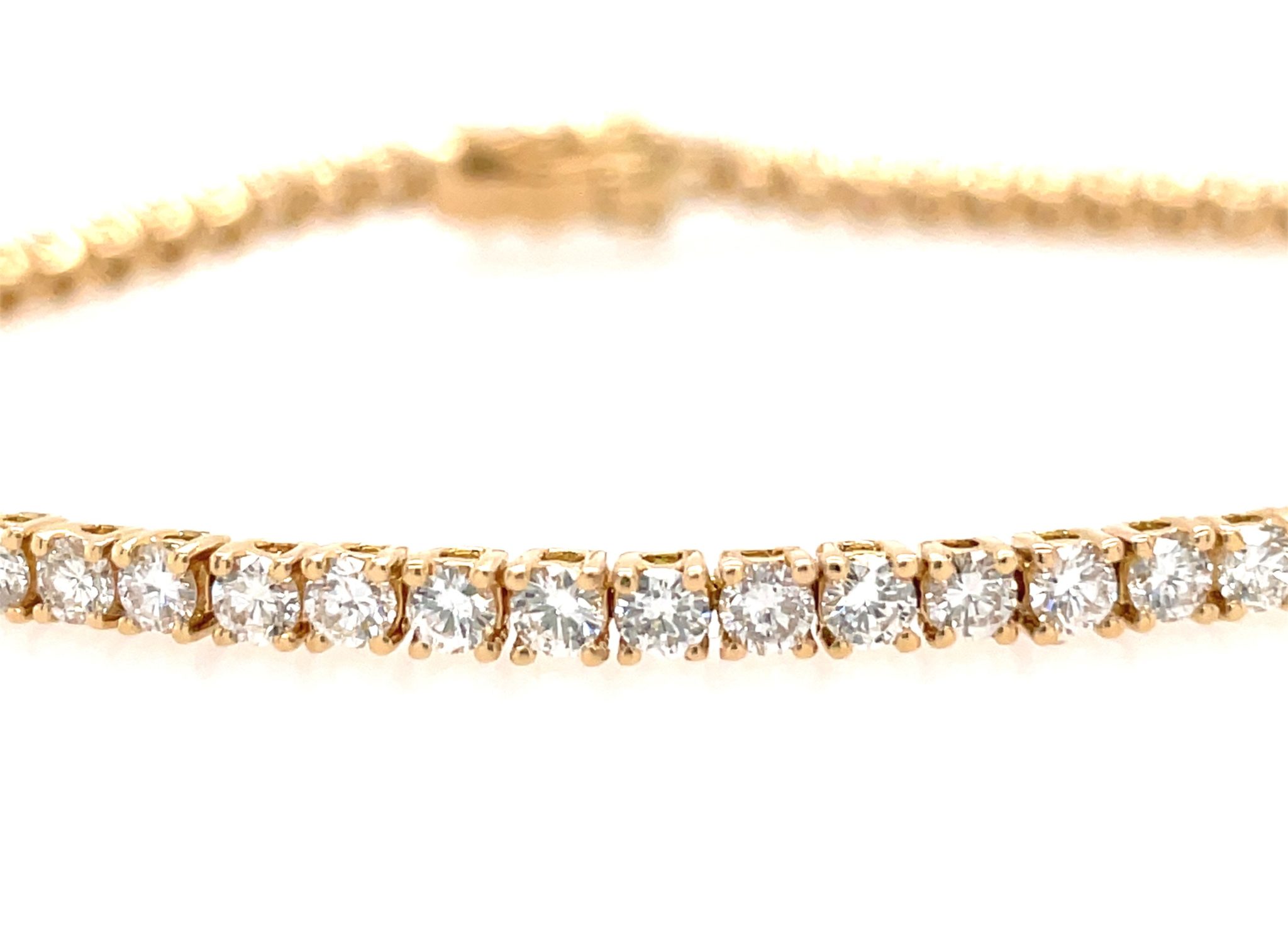 Tennisarmband 18,5 cm ca. 3,65 ct Gelbgold 750/ 18K - Bild 2