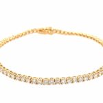 Tennisarmband 18,5 cm ca. 3,65 ct Gelbgold 750/ 18K - Bild 3 Vorschau