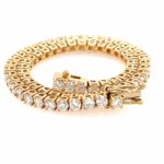 Tennisarmband 18,5 cm ca. 3,65 ct Gelbgold 750/ 18K - Bild 6 Vorschau
